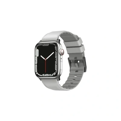 Abbildung von Uniq Apple Watch Armband Silikon und TPU (weich) Grau Geeignet für 1 9 / SE Ultra (2) 42/44/45/49 mm Kreidegrau
