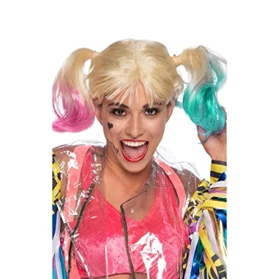 Abbildung von Rubie&#039;s, Rubies Damen Perruque Harley Quinn Kostümzubehör Eine Größe Passt Allen Erwachsenen, Rose Halloween