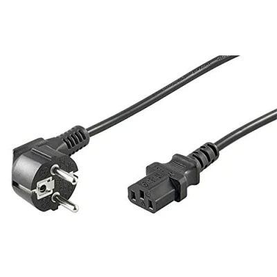 Abbildung von kab24® Kaltgeräte Stromkabel Powerkabel (3m, schwarz Schutzkontakstecker gewinkelt auf Kaltgerätebuchse gerade)
