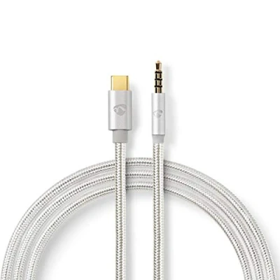 Abbildung von NEDIS USB C™ Adapter 2.0 Stecker 3.5 mm 1.00 m Rund Vergoldet PVC Schwarz Box