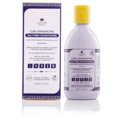 Abbildung von Nature Spell Curl Enhancing Conditioner für lockiges Haar 300 ml sulfatfreier Conditioner, angereichert mit Reiswasser und Leinsamen, alle Lockenarten, 100% vegan, hergestellt in Großbritannien