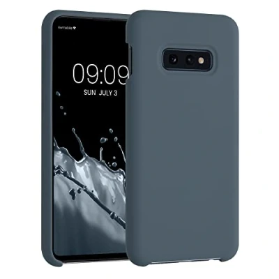 Abbildung von kwmobile Hülle kompatibel mit Samsung Galaxy S10e Silikon Handy Case Handyhülle weiche Oberfläche kabelloses Laden Dunkler Schiefer