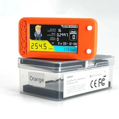 Abbildung von OEMGMINER NerdMiner V2 Pro 78KH/s T Display S3 Bitcoin Solo Lotterie Miner Win 3.125 BTC mit geringem Stromverbrauch WiFi Verbindung und USB C Power (NerdMiner Orange)