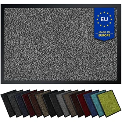 Abbildung von Gentle North Hochwertige Fußmatte hellgrau 40x60 groß für Innen &amp; Außen Schmutzfangmatte rutschfest, waschbar wetterfest Fussmatte Eingangsbereich Aussenbereich Läufer Flur dünn
