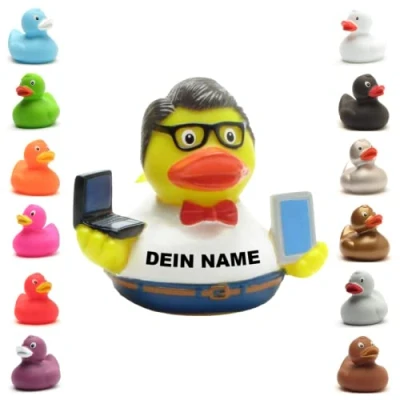 Abbildung von Badeente personalisierbar (Nerd Ente)