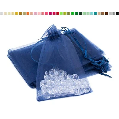 Abbildung von Creativery 10 Stück Organzasäckchen 10x15 cm Dunkelblau Navy
