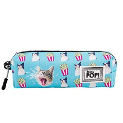 Abbildung von Oh My Pop! Angry Cat Quadrat HS Federmäppchen, Türkis