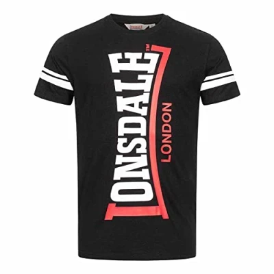 Abbildung von Lonsdale Normale Passform Polbain Tshirt print, Herren, Größe: XL, Black white red