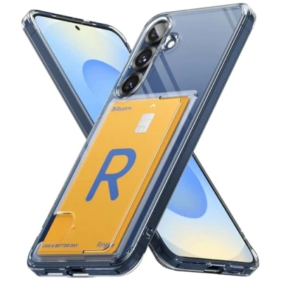 Abbildung von Ringke Fusion Card Case Kompatibel mit Samsung Galaxy S25 Hülle, [Eingebauter Kartenhalter] Transparente Hart PC Kratzfest TPU Bumper Handyhülle Dünn Kartenhalter Clear