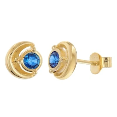 Abbildung von Acalee AC8894 05 Damen Ohrstecker 925 Silber Vergoldet Zirkonia Saphir Blau