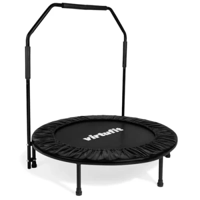 Abbildung von VirtuFit Faltbares Fitnesstrampolin mit Griff Schwarz 100 cm