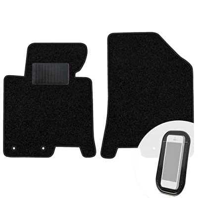 Abbildung von moto MOLTICO Vorne Fußmatten Auto Velours Autoteppiche Schwarz Automatten Set 2 teilig passend für Hyundai i40 2011 2019