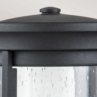 Abbildung von Feiss FE MERRILL1 S BLK Wandleuchte MERRILL E27 1x40W Stahl schwarz, Glas H:38.8cm B:19.4cm dimmbar