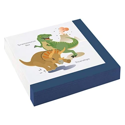 Abbildung von Servietten Happy Dinosaurier 33x33cm 20 Stück