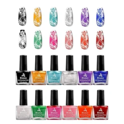 Abbildung von Biutee Stamping Lack set 12 Farben Nagellack, 6ml Stempelnagellack