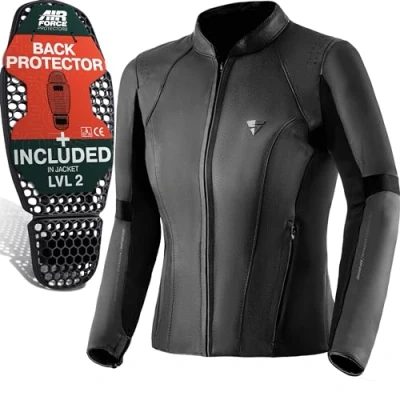 Abbildung von SHIMA MONACO 2.0 Leder Motorradkombi Damen Schwarz Frauen Motorrad Lederkombi mit Protektoren Hose und Jacken (Jacke, XL)