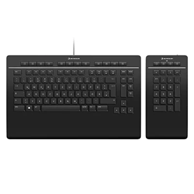 Abbildung von 3Dconnexion Keyboard Pro with Numpad (Tastatur, kabelgebunden, separater Nummernblock, deutsches Layout QWERTZ), Mattschwarz