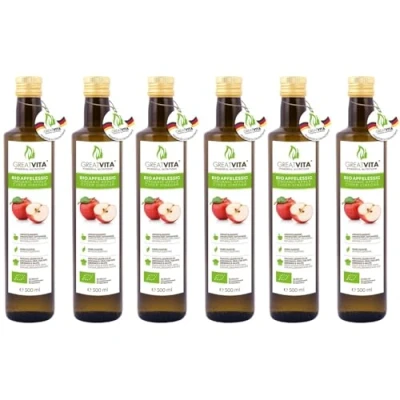 Abbildung von GreatVita Bio Apfelessig 3 Liter Naturtrüb &amp; ungefiltert mit Essigmutter 100% Qualität aus kontrolliert biologischem Anbau Frei von künstlichen Zusatzstoffen, Rohkostqualität