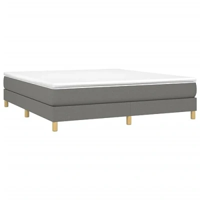 Abbildung von vidaXL Bettgestell, Polsterbett Bett für Schlafzimmer, Bettrahmen mit Lattenrost, Schlafzimmerbett Doppelbett, Dunkelgrau 180x200cm Stoff