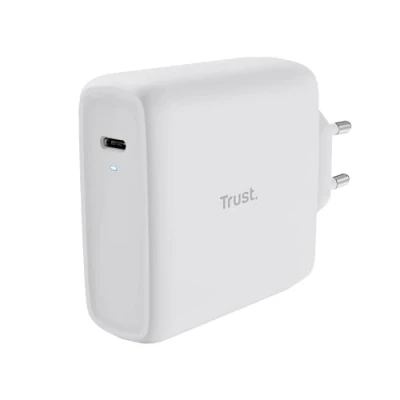 Abbildung von Trust Maxo USB C Ladegerät 100W, 75% Recycelten Materialien, Schnellladegerät Stecker mit Ladekabel 2m, Netzteil für iPhone, iPad, Samsung Galaxy, Steam Deck, Tablets, Laptops, Weiß