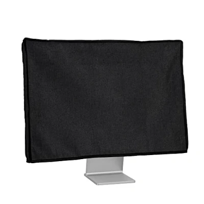 Abbildung von kwmobile Leinen Hülle kompatibel mit 27 28&quot; Monitor Schutzhülle Staubschutz Abdeckhaube für PC Bildschirm Computer Screen Cover Staubhaube Haube in Schwarz