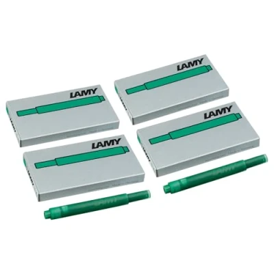 Abbildung von Lamy T10 4er Set Tintenpatronen mit großem Tintenvorrat geeignet für alle Patronenfüllhaltermodelle Inhalt 1,25ml je Patrone 5 Stück pro Päckchen Tintenfarbe grün