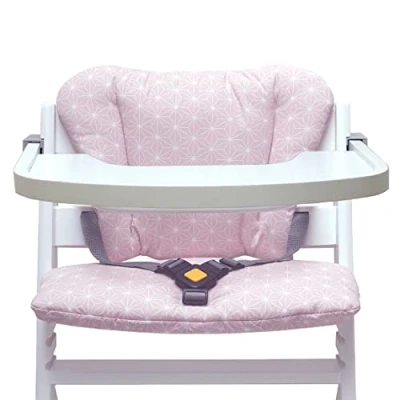 Abbildung von Blausberg Baby Timba Sitzkissen Set BESCHICHTET für Safety 1st Hochstuhl Happy Star Rosa