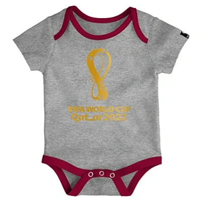 Abbildung von FIFA Unisex Baby Offizieller World Cup 2022 Logo Body Babystrampler, grau meliert, 50