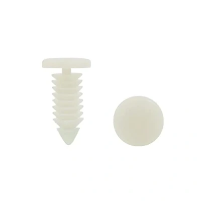 Abbildung von sourcing map 100 STK Weiß Plastik Tür Drucken Niete Verbindungselement 8mm Loch Auto de