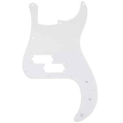 Abbildung von Musiclily Pro 10 Löcher P Bass Pickguard Style Bässe Schlagbrett für MIJ Fender Japan 4 Saiter Precision Bass,1 lagig Weiß