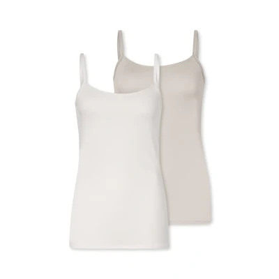 Abbildung von Schiesser 2ER PACK Essentials Spaghetti Unterhemd/shirt, Damen, Größe: 38, Offwhite grau