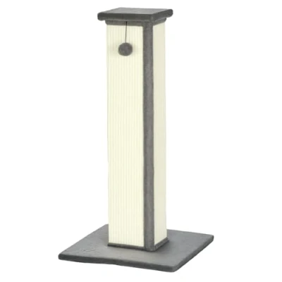 Abbildung von PawHut Kratzbaum Kratzstamm, 81cm Kratzsäule, Sisal Katzenkratzbaum mit Spielball, Kratzmöbel für Katzen, Indoor, Grau, Creme