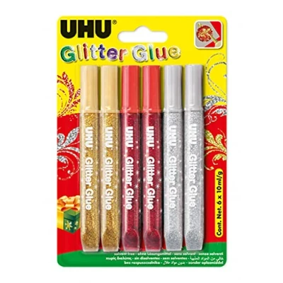Abbildung von 10 x Uhu Glitzerkleber Young Creativ Glitter Glue Original VE= 6x10ml