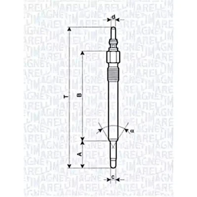 Abbildung von MAGNETI MARELLI 062900057304 Glühkerze 11V 10A M10X1 CHRYSLER: VOYAGER 4