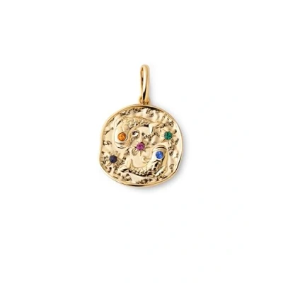 Abbildung von SINGULARU Charm Organic Colors Zodiac Wassermann Anhänger aus Sterlingsilber mit 18Kt vergoldetem Finish kombinierbar Halskette Damenschmuck