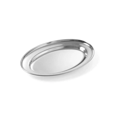 Abbildung von HENDI Serviertablett 30 x 22 2 cm oval Edelstahl, Gastro Tablett kaufen