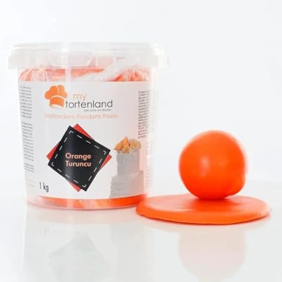 Abbildung von Zuckerteig Rollfondant Zuckermasse Fondant 1 5kg 26 Farben Perfekt zum Modellieren von Figuren und Dekorationen Halal &amp; Koscher (Orange kg)