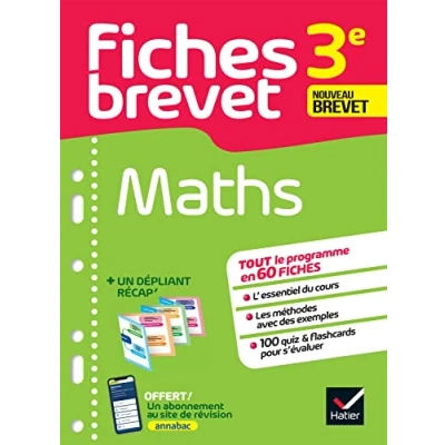 Abbildung von fiches Brevet Maths 3e 2025: tout le programme en de révision détachables