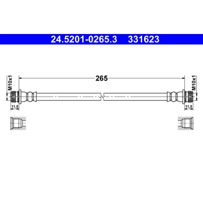 Abbildung von ATE 24.5201 0265.3 Bremsschläuche 265 M10x1 MITSUBISHI: COLT 6
