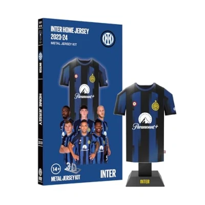 Abbildung von Inter Unisex Erwachsene Maglia Home Trikot Heimtrikot 2023 2024 Miniatur Aluminium zum Zusammenbauen, Blau Jersey, Miniatura