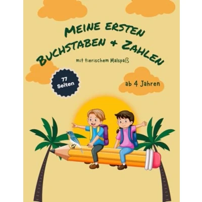 Abbildung von Buchstaben und Zahlen Schreiben lernen ab 4 Jahren; Vorschulheft für Kinder; Lern Ausmalbuch mit Tieren: Tieren zum Zahlenverständnis erarbeiten