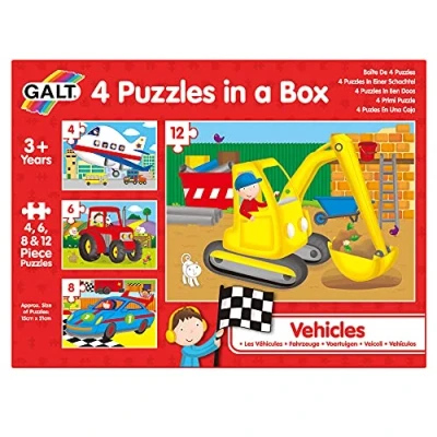 Abbildung von Galt Toys, 4 Puzzles in a Box Vehicles, Jigsaw Puzzle for Kids, Ages 3 Years Plus