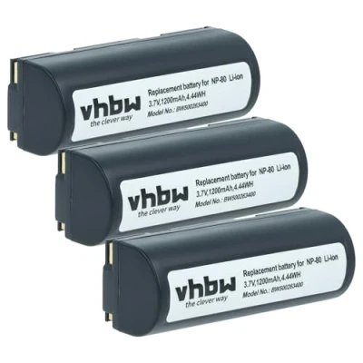 Abbildung von vhbw 3X Akku Ersatz für Ricoh DB 20, 20L Kamera Digicam DSLR (1800mAh, 3,7V, Li Ion)