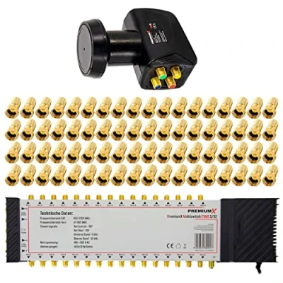 Abbildung von Premium X Multischalter Set 5/32 Multiswitch Quattro LNB 72x F Stecker, Satverteiler 1 SAT für 32 Teilnehmer HDTV FullHD 4K UHD 8K
