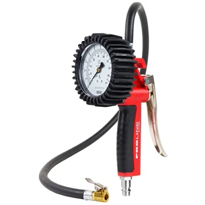 Abbildung von GAV Reifenfüller Messgerät mit WIKA 80mm Manometer (Homologiert) Profi Reifendruckprüfer Druckluft für Auto, Motorrad, Lkw uvm