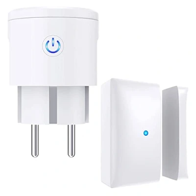 Abbildung von EXTSUD Sensor Fenster Magnetkontakt und Funksteckdose, (Fensterschalter Fenstersensor für Dunstabzugshaube Kamin Wireless Fensterkontaktschalter, Funk Abluftsteuerung)