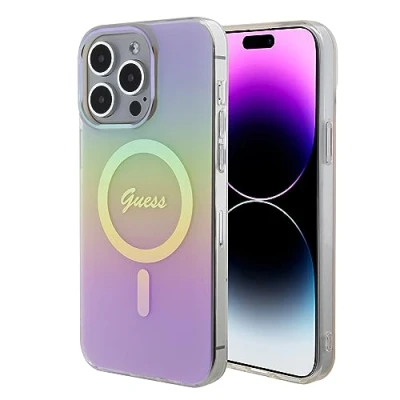 Abbildung von GUESS GUHMP15LHITSP Hülle für iPhone 15 Pro 6.1&quot; Rosa hardcase IML Iridescent