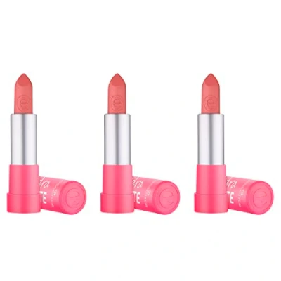 Abbildung von essence hydra MATTE lipstick, Nr. 410, Nude, feuchtigkeitsspendend, langanhaltend, pflegend, matt, vegan, ohne Alkohol, Konservierungsstoffe, Parabene, 3er Pack (3x3.5g)