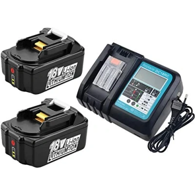 Abbildung von 2X BL1850B Akku 18V 5,0Ah mit Ladegerät DC18RC Ersatzakkus für Makita BL1830 BL1840 BL1850, dlm431z dur181z DUC353Z DUC302Z DLM380Z, Radio DMR110 DMR104 dmr107 DMR112