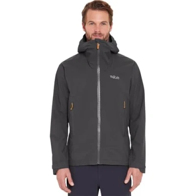 Abbildung von Rab Herren Downpour Light Jacket Leichter wasserdichter Kapuzenmantel zum Wandern &amp; Trekking, Anthrazit, M